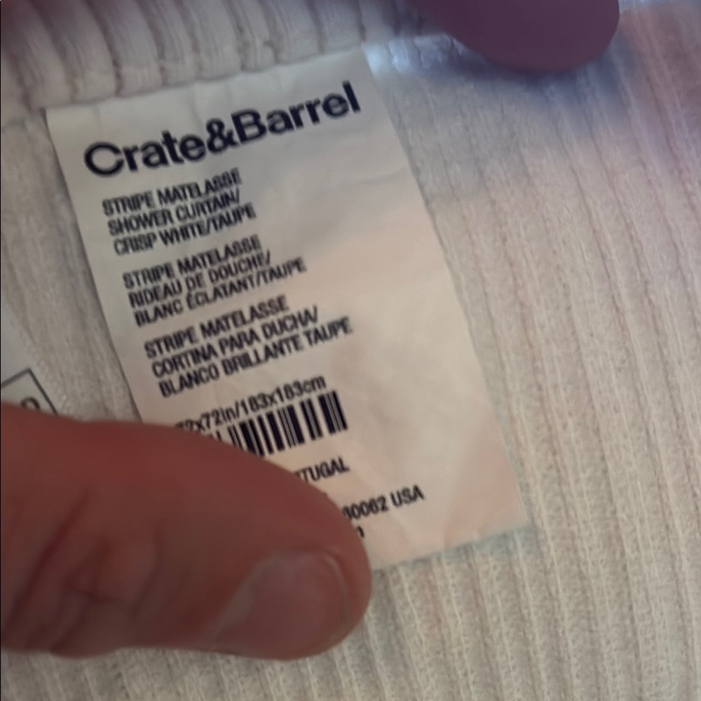 Crate & Barrel White Shower Curtain